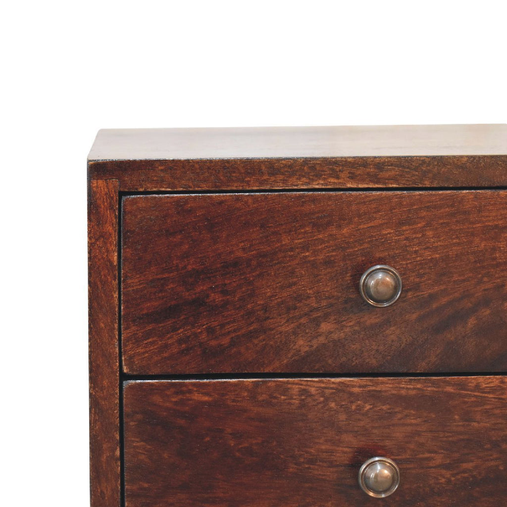 Mini 2 Drawer Walnut Bedside