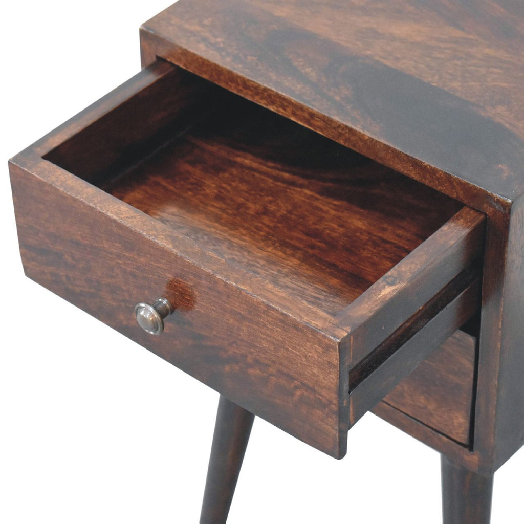 Mini 2 Drawer Walnut Bedside