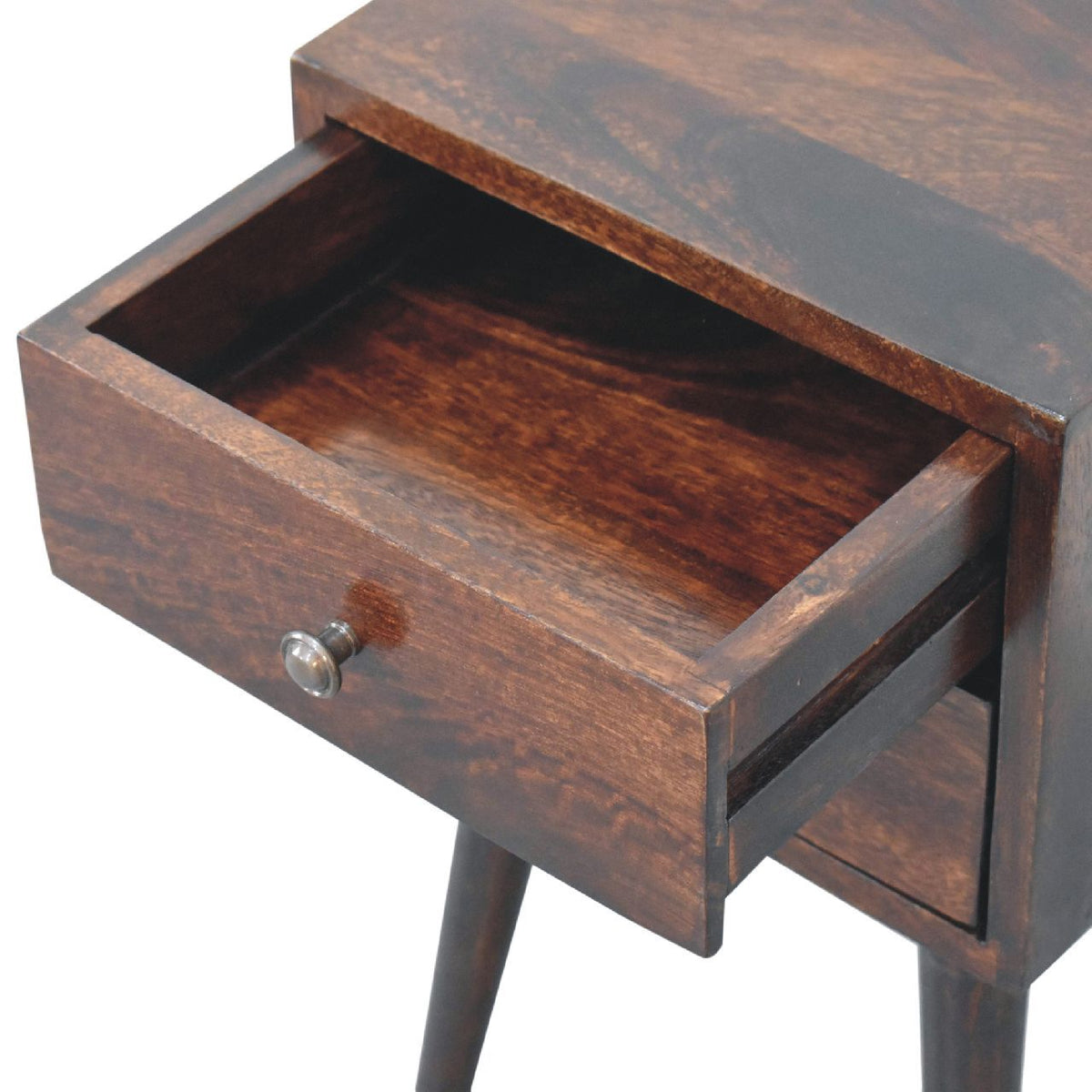 Mini 2 Drawer Walnut Bedside