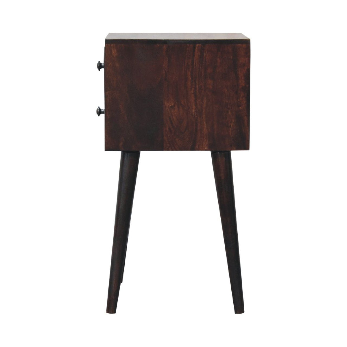 Mini 2 Drawer Walnut Bedside