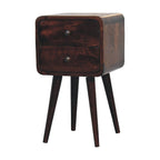 Mini Walnut Curved Bedside