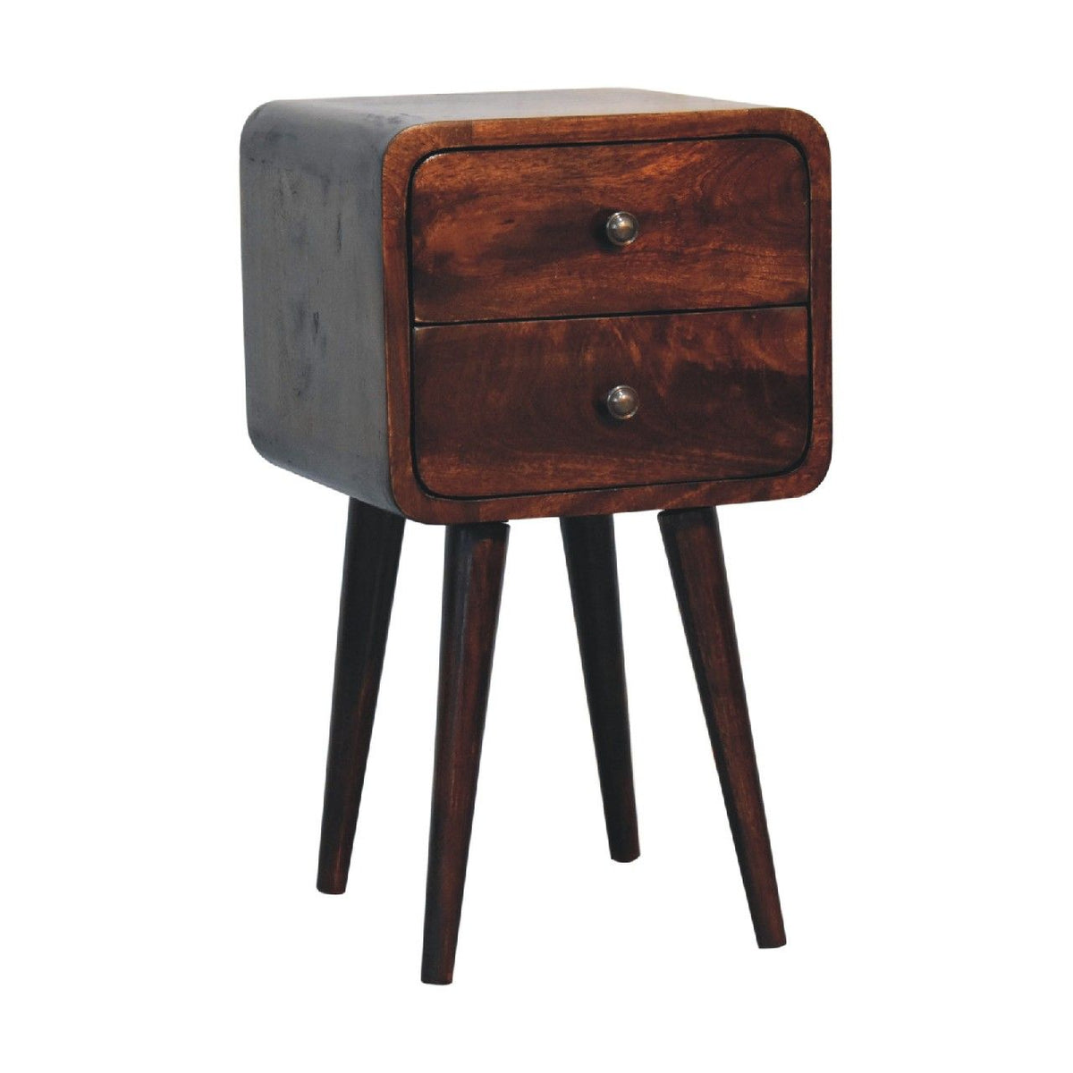 Mini Walnut Curved Bedside