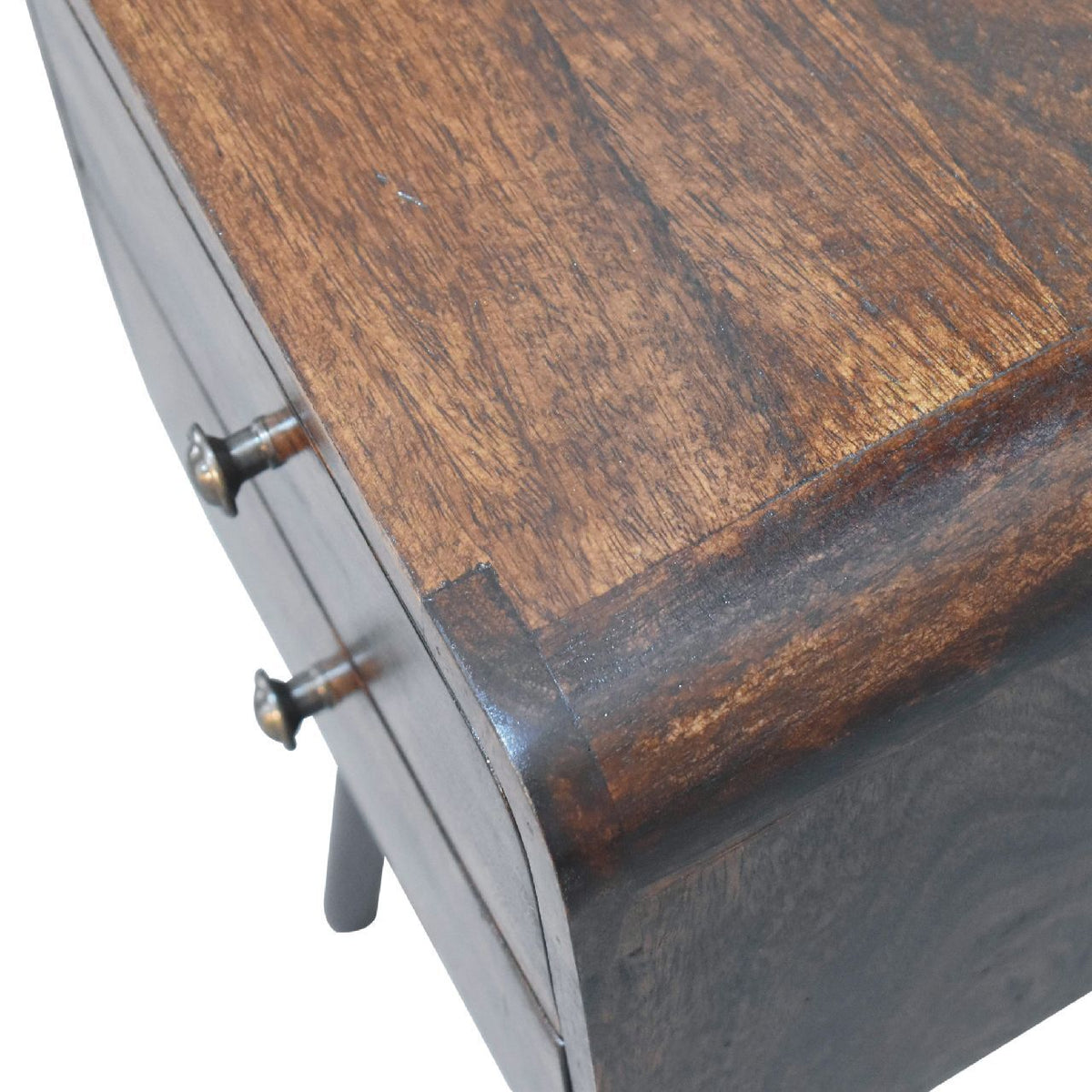 Mini Walnut Curved Bedside