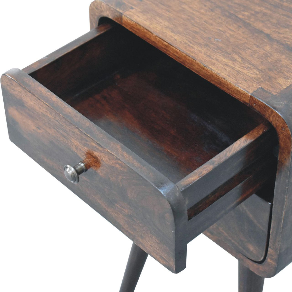 Mini Walnut Curved Bedside