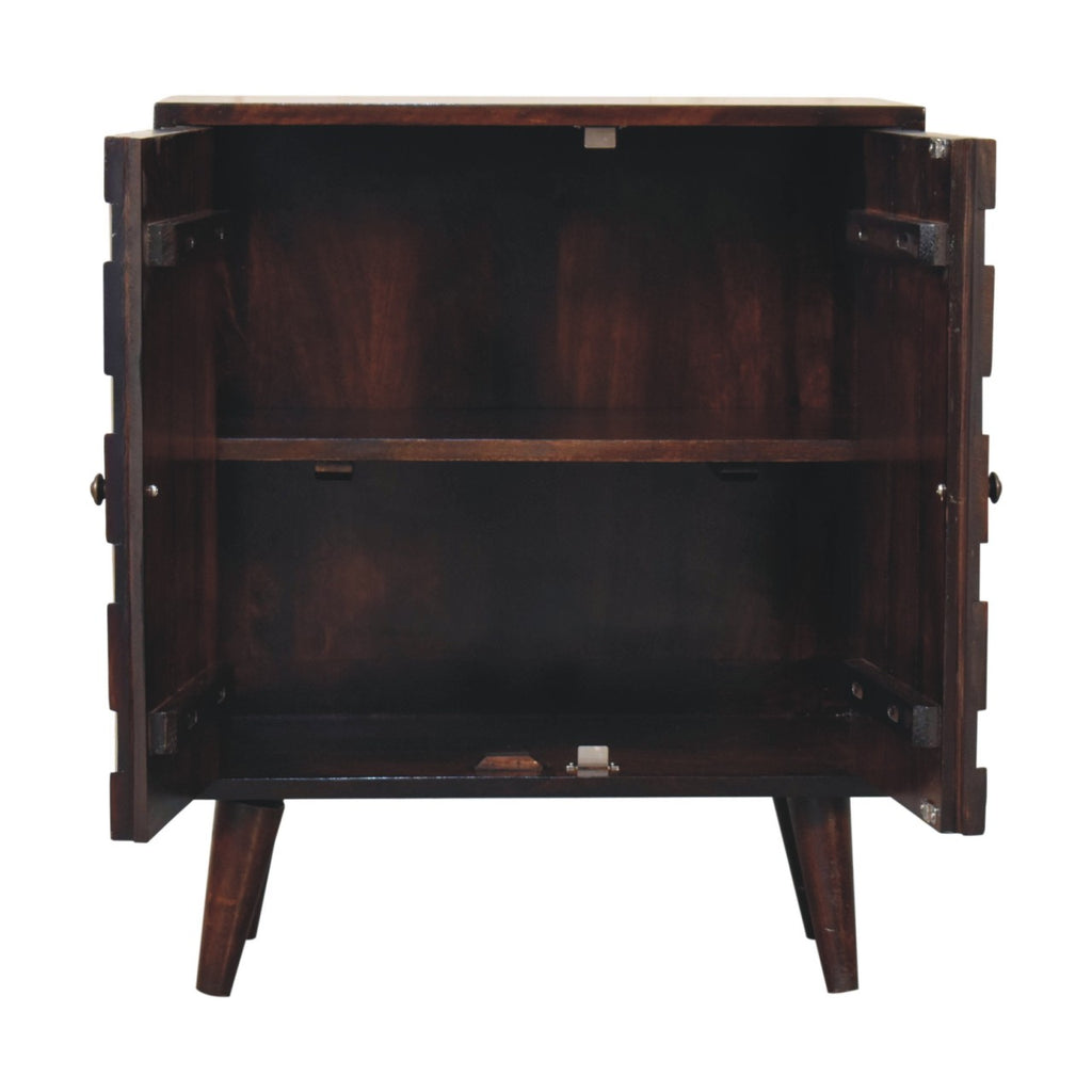 Mini Pineapple Carved Walnut Cabinet