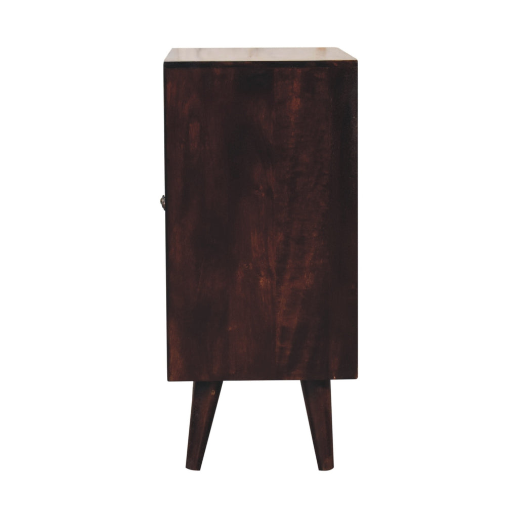 Mini Pineapple Carved Walnut Cabinet