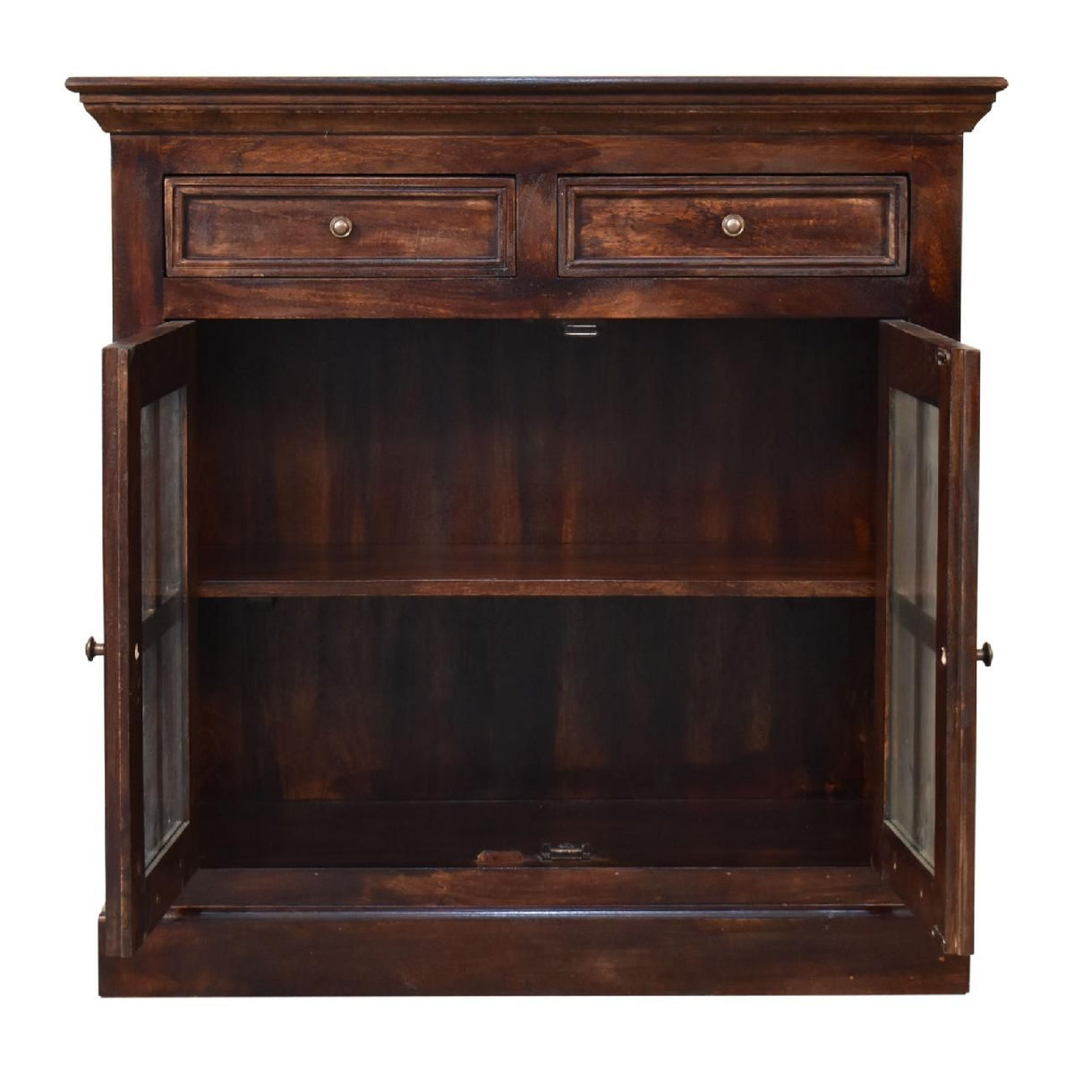 Walnut Cabinet with Glazed Doors