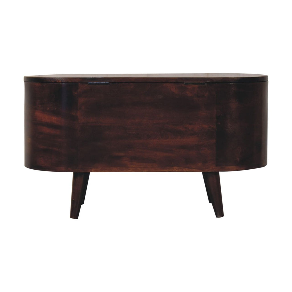 Walnut Rounded Lid-up Blanket Box