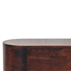 Walnut Rounded Lid-Up Blanket Box