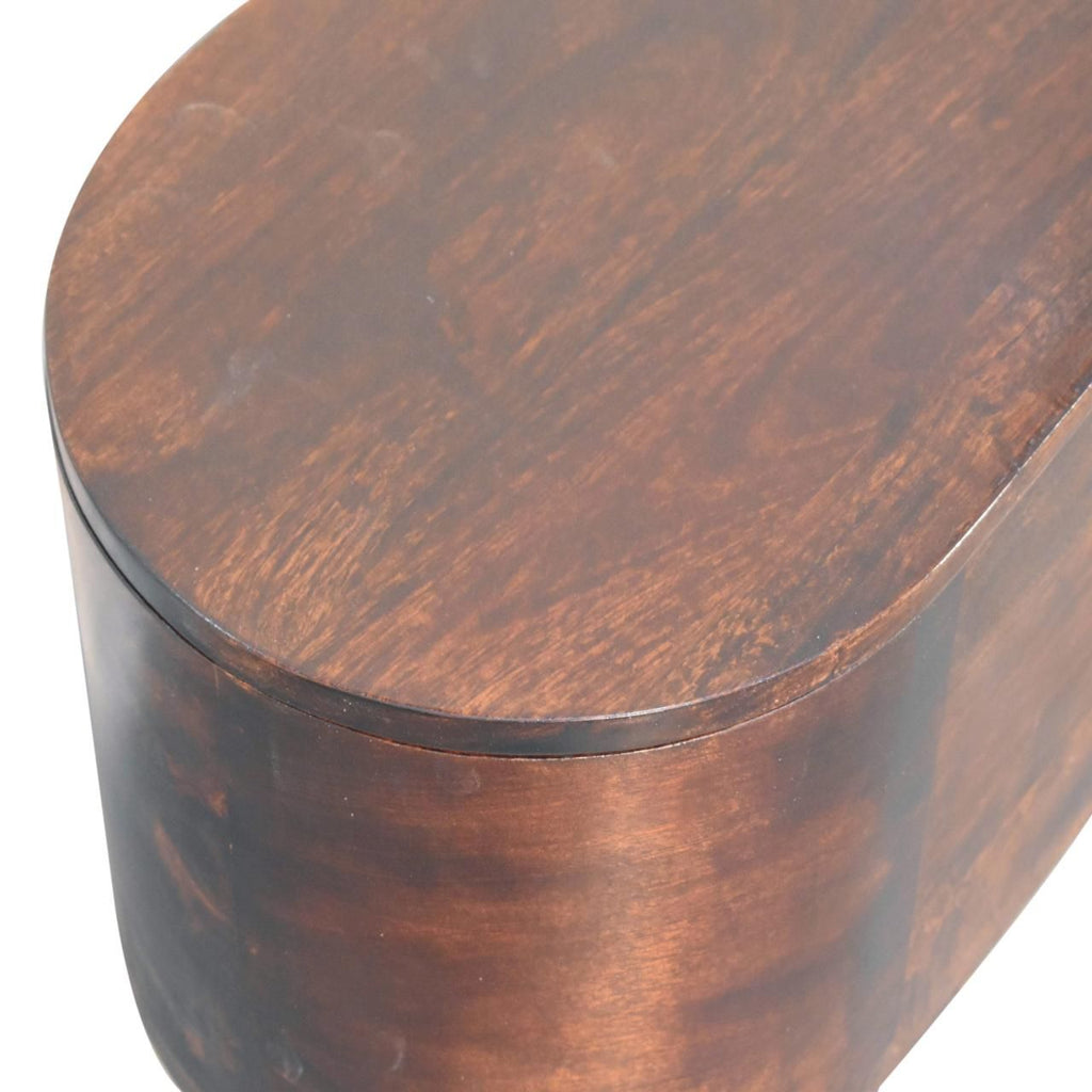 Walnut Rounded Lid-up Blanket Box