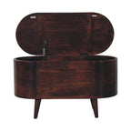 Walnut Rounded Lid-Up Blanket Box