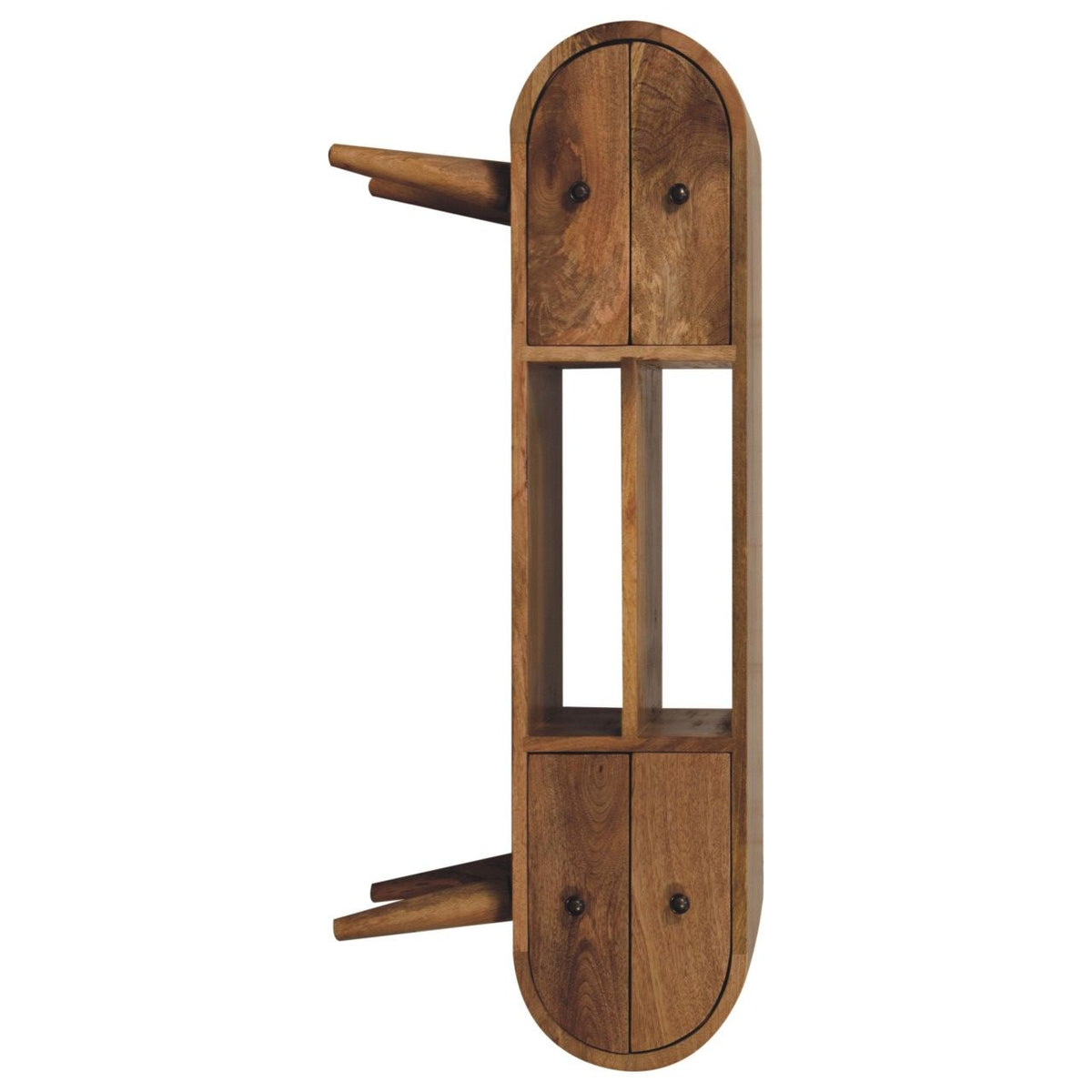 Oak-ish Circular Media Unit with 2 Open Slots