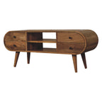 Oak-Tone Circular Media Unit with 2 Open Slots