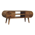 Oak-Tone Circular Media Unit with 2 Open Slots