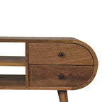 Oak-Tone Circular Media Unit with 2 Open Slots