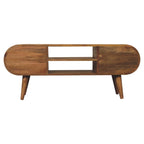 Oak-Tone Circular Media Unit with 2 Open Slots
