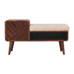 Bouclé Carved Chestnut Telephone Table
