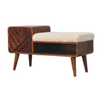 Bouclé Carved Chestnut Telephone Table
