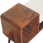 Bouclé Carved Chestnut Telephone Table