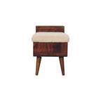 Bouclé Carved Chestnut Telephone Table