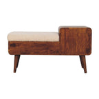 Bouclé Carved Chestnut Telephone Table