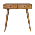 Oak-Tone Curved Hallway Table