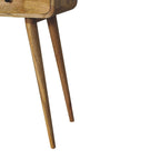 Oak-Tone Curved Hallway Table