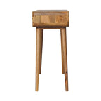 Oak-Tone Curved Hallway Table