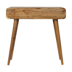 Oak-Tone Curved Hallway Table
