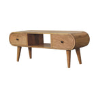 Oak-Tone Circular TV Unit