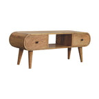 Oak-Tone Circular TV Unit