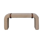 Bouclé Leather Strap Bench