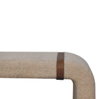 Bouclé Leather Strap Bench