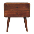 Large Curved Chestnut Bedside