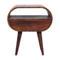 Large Chestnut Circular Open Bedside