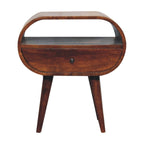 Large Chestnut Circular Open Bedside