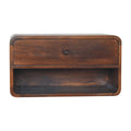 Large Chestnut Curve Floating Bedside