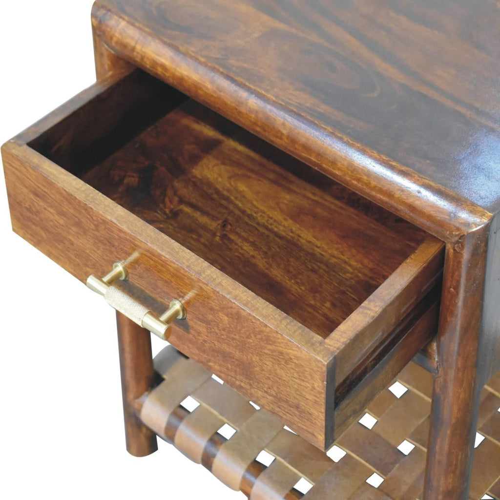 Chestnut T-Bar Bedside
