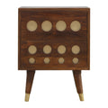 Chestnut Brass Cut-Out Bedside