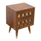 Chestnut Brass Cut-Out Bedside