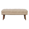 Cream Bouclé Puffer Bench