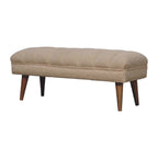 Cream Bouclé Puffer Bench