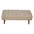 Cream Bouclé Puffer Bench