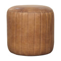 Buffalo Leather Bouclé Footstool