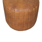 Buffalo Leather Bouclé Footstool