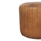 Buffalo Leather Bouclé Footstool