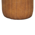 Buffalo Leather Bouclé Footstool