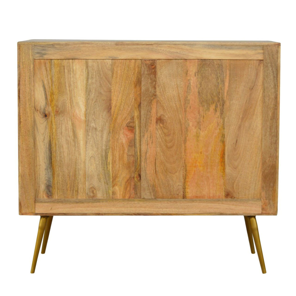 Sleek Cement Brass Inlay Chest
