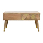 Oak-Tone Gold Inlay Coffee Table