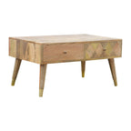 Oak-Tone Gold Inlay Coffee Table